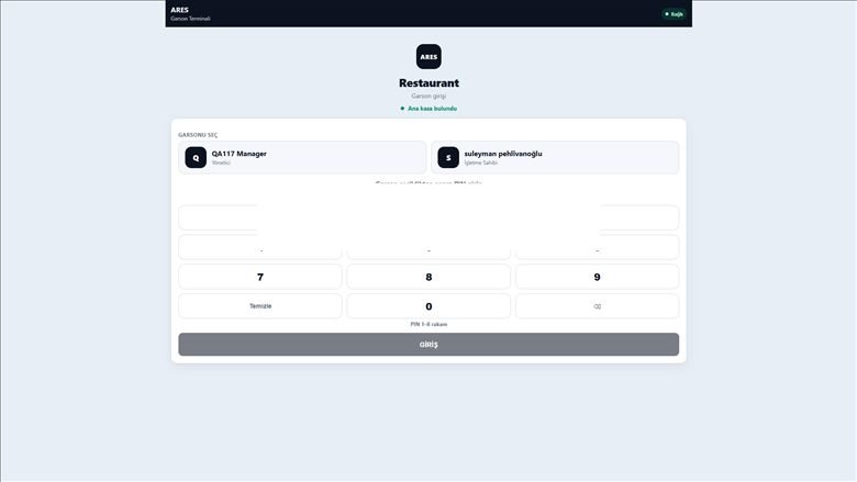 ARES waiter mobile interface